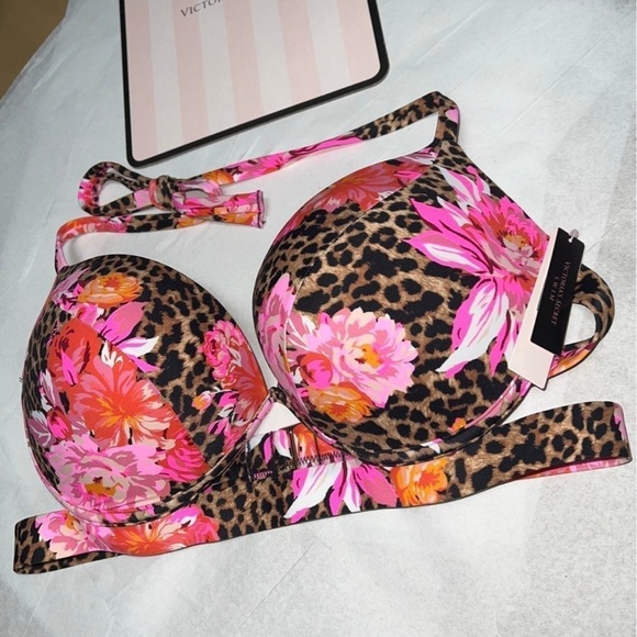 (38C ) VICTORIA'S SECRET Rosarito Push-Up Halter Swim Top - Picture 3 of 8